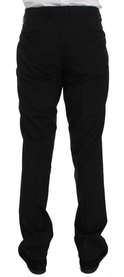 Black Wool Stretch Dress Pants