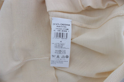 Beige Wool Long Sleeve Cardigan Sweater