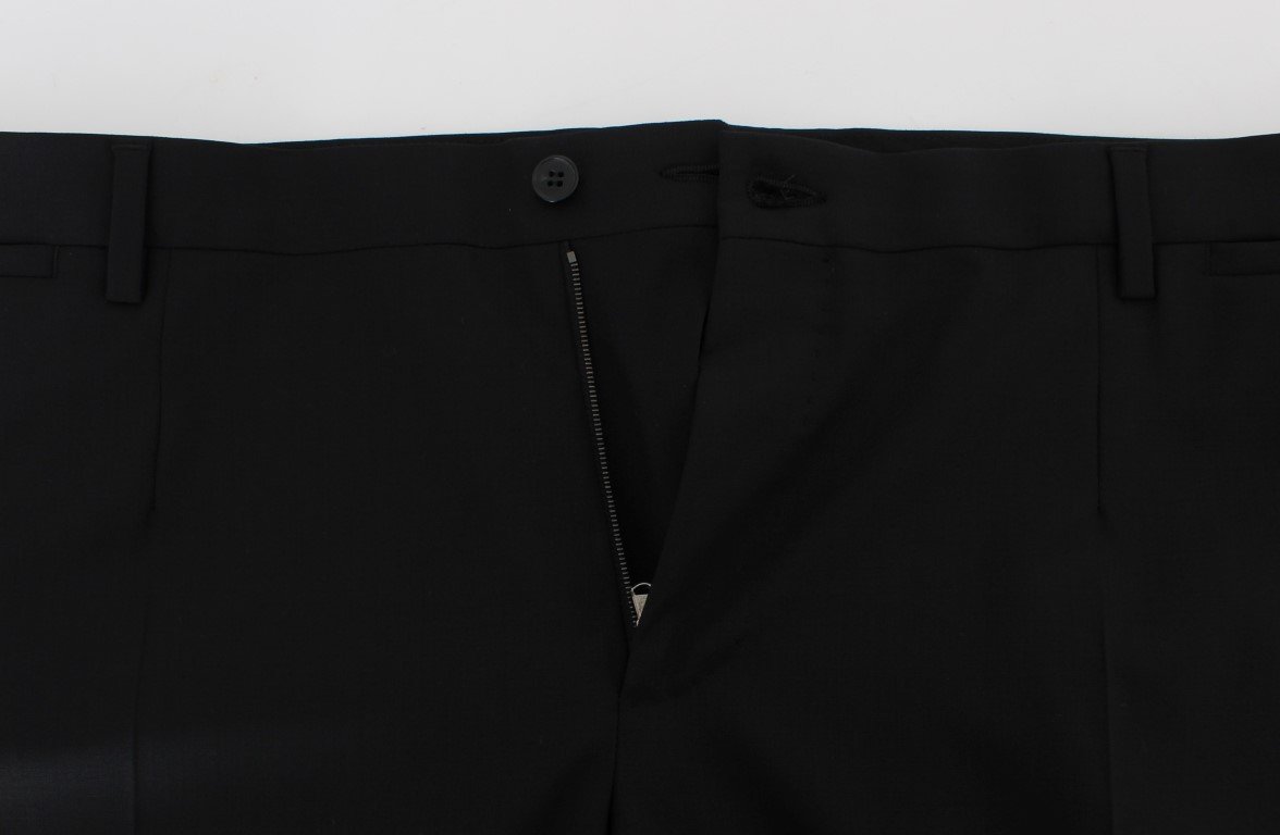 Black Wool Stretch Dress Pants