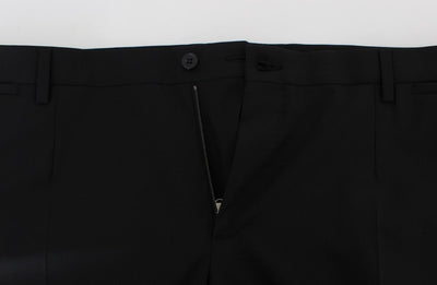 Black Wool Stretch Dress Pants