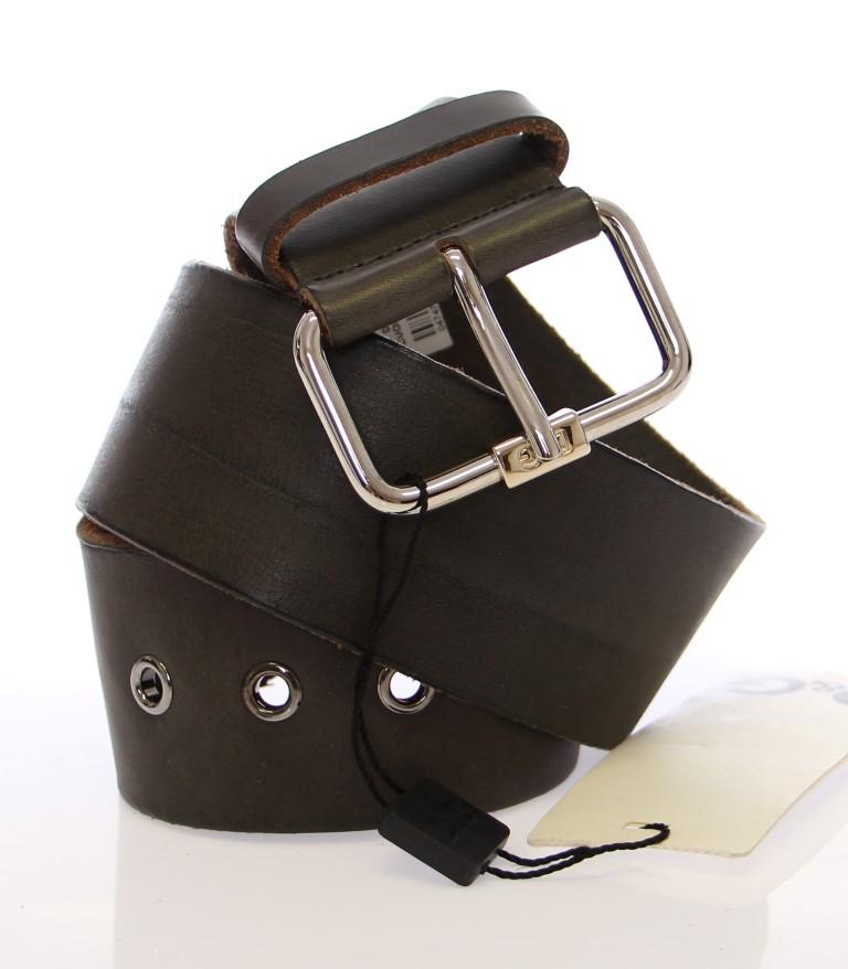 Black Leather Logo Belt