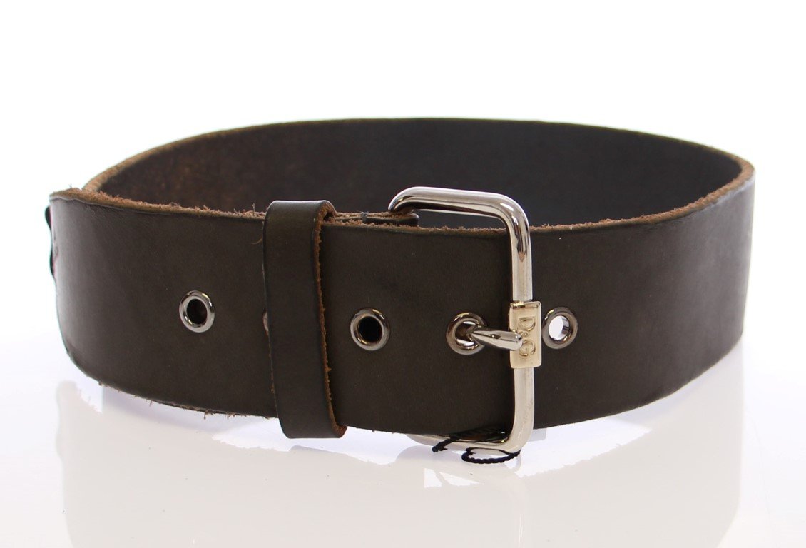 Black Leather Logo Belt