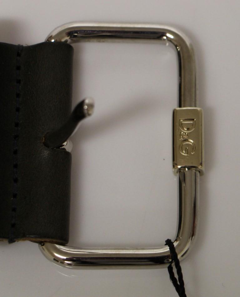 Black Leather Logo Belt
