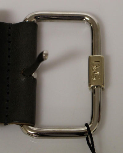 Black Leather Logo Belt