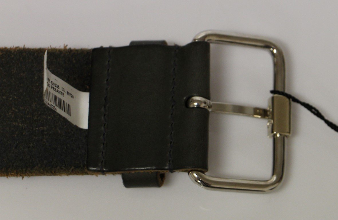 Black Leather Logo Belt