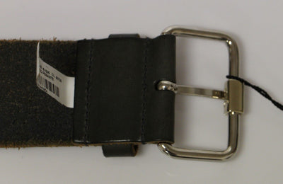 Black Leather Logo Belt