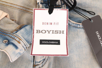 Blue BOYISH Boyfriend Stretch Jeans