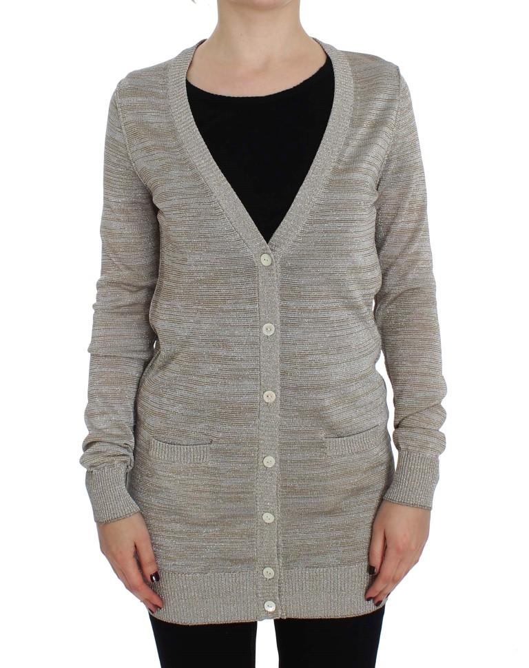 Beige Long Sleeve Cardigan Sweater