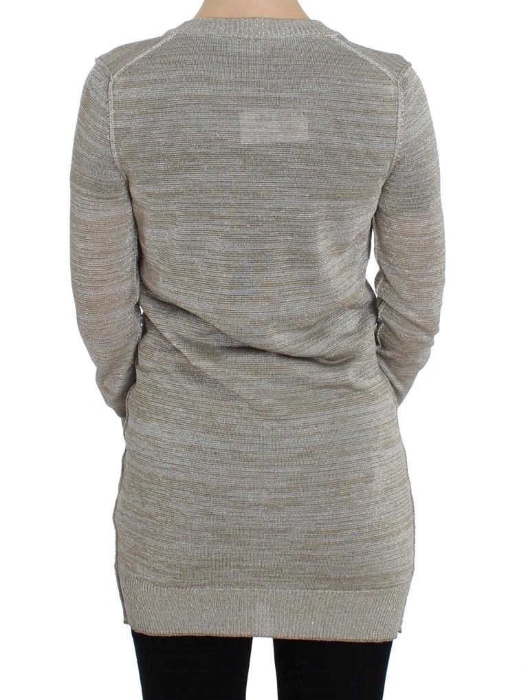 Beige Long Sleeve Cardigan Sweater