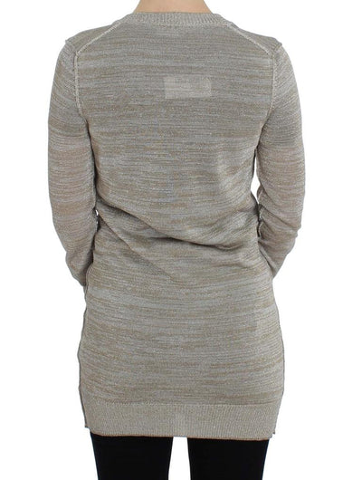 Beige Long Sleeve Cardigan Sweater