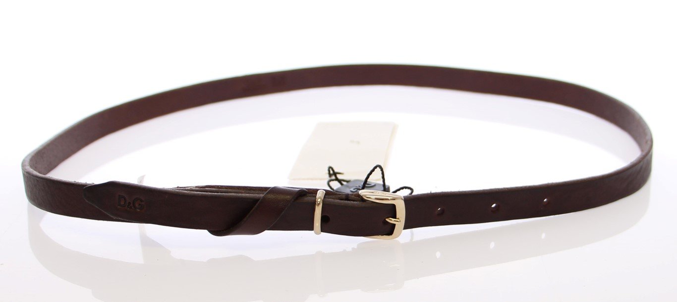 Brown Leather Logo Belt