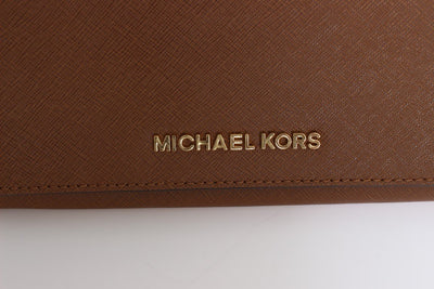 Brown JET SET TRAVEL Carryall Leather Wallet