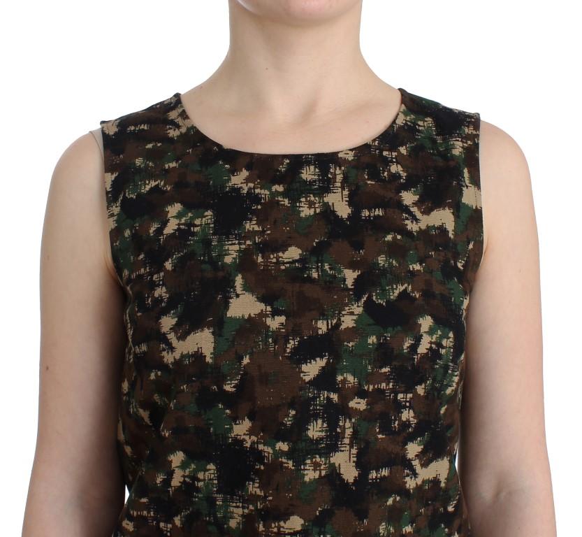 Green camouflage mini shift dress