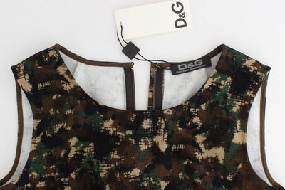 Green camouflage mini shift dress