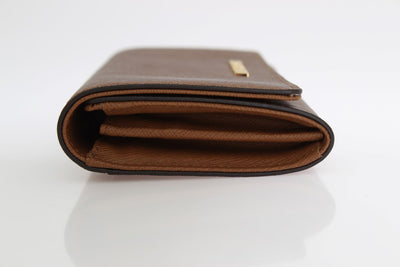 Brown JET SET TRAVEL Carryall Leather Wallet