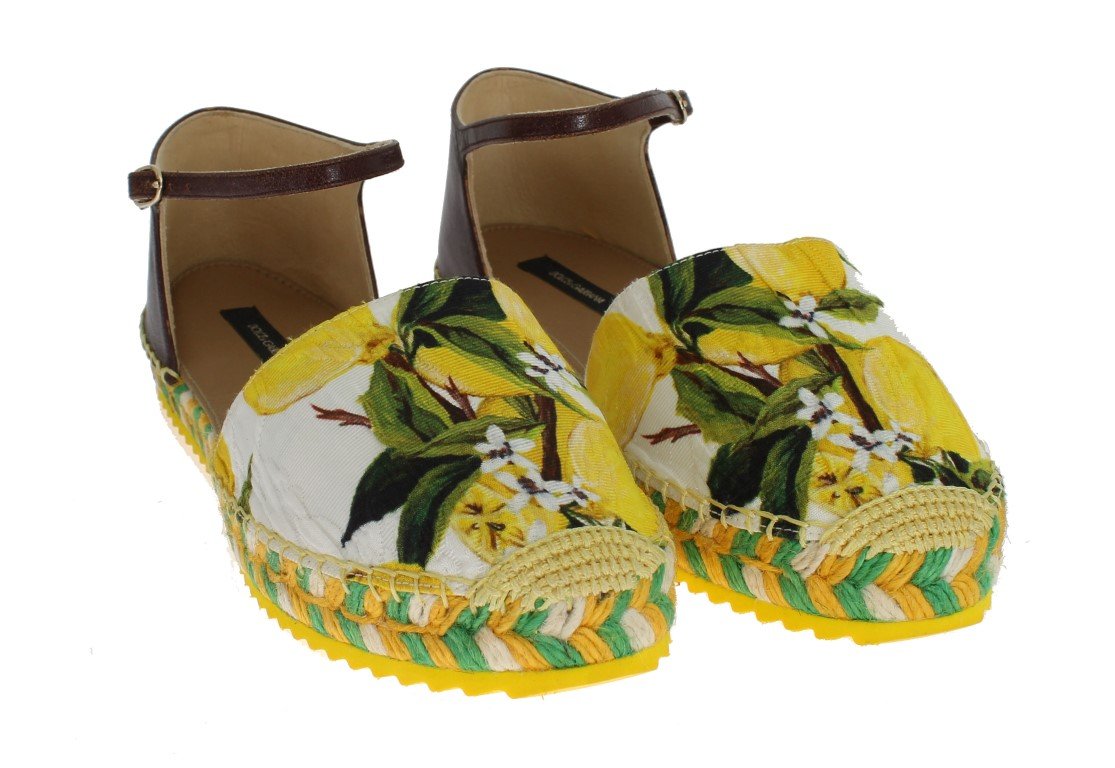 Lemon Brocade Espadrilles Sandals