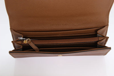 Brown JET SET TRAVEL Carryall Leather Wallet