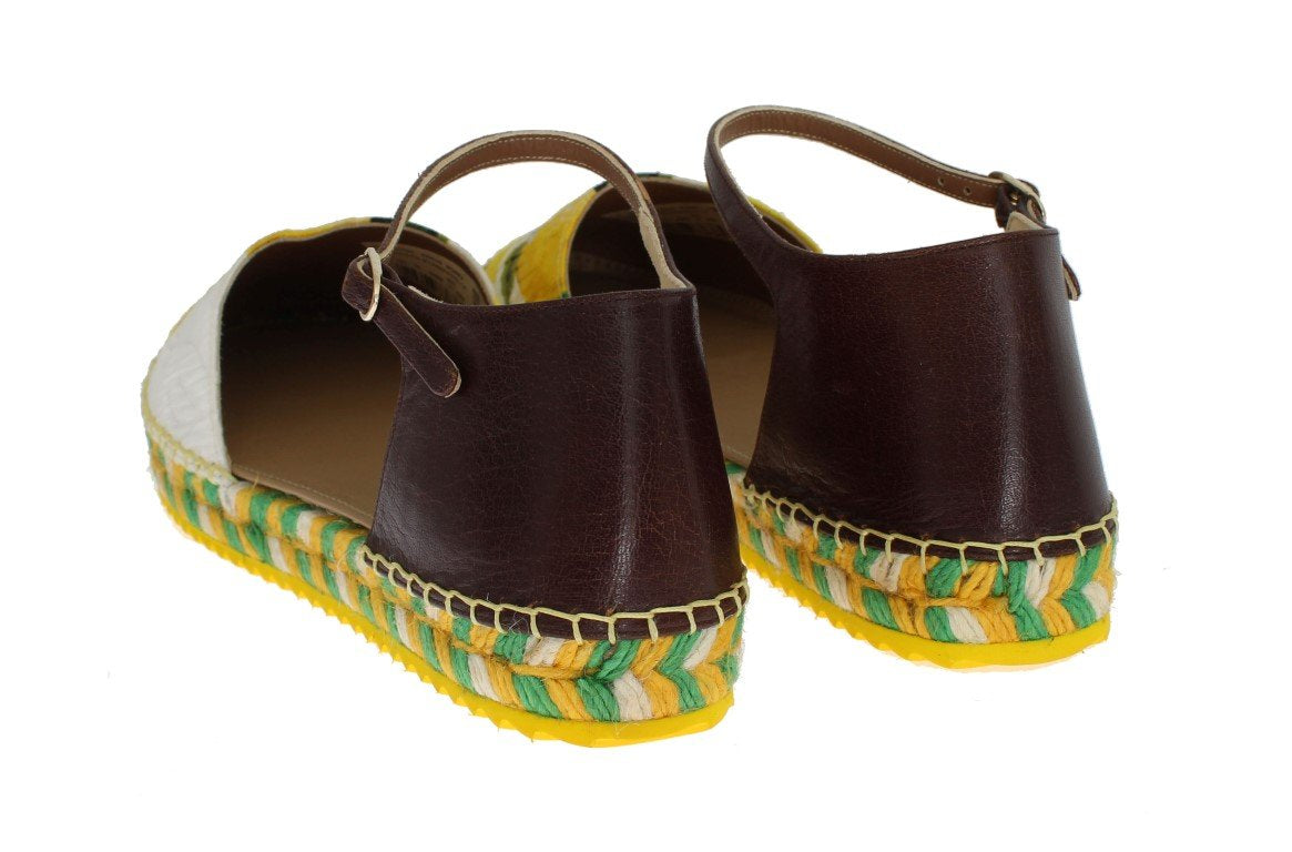 Lemon Brocade Espadrilles Sandals