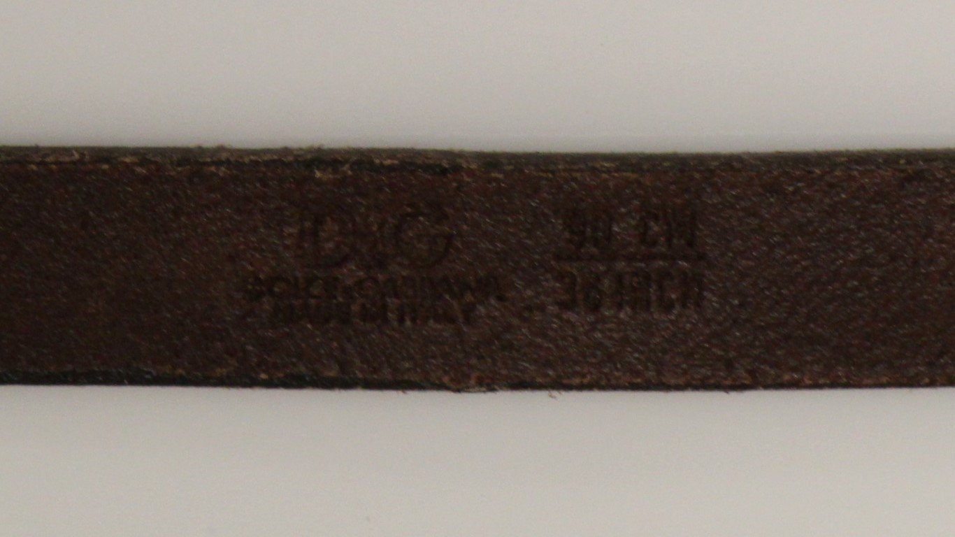 Brown Leather Logo Belt