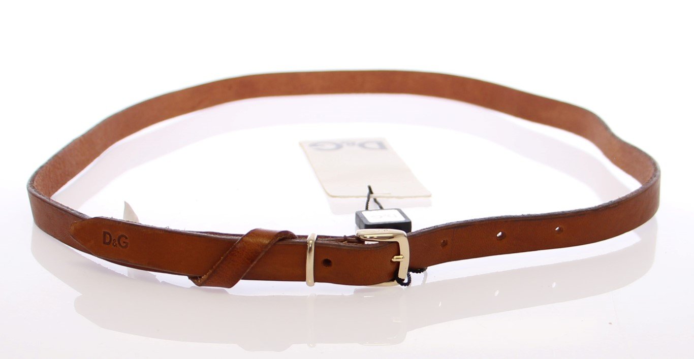 Brown Leather Logo Belt