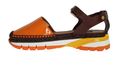 Brown Leather Espadrilles Sandals