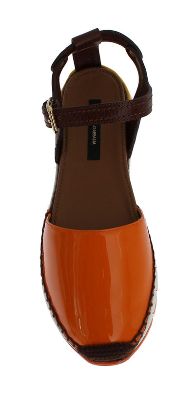 Brown Leather Espadrilles Sandals