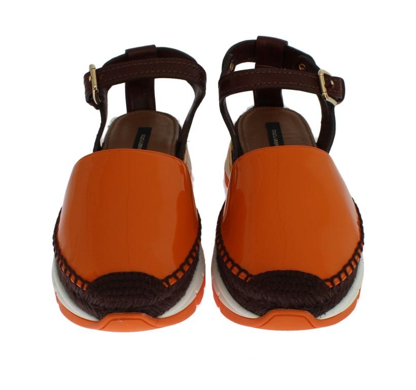 Brown Leather Espadrilles Sandals