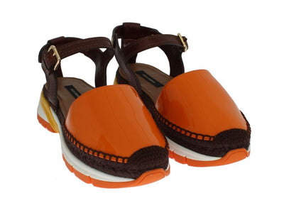 Brown Leather Espadrilles Sandals