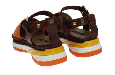 Brown Leather Espadrilles Sandals