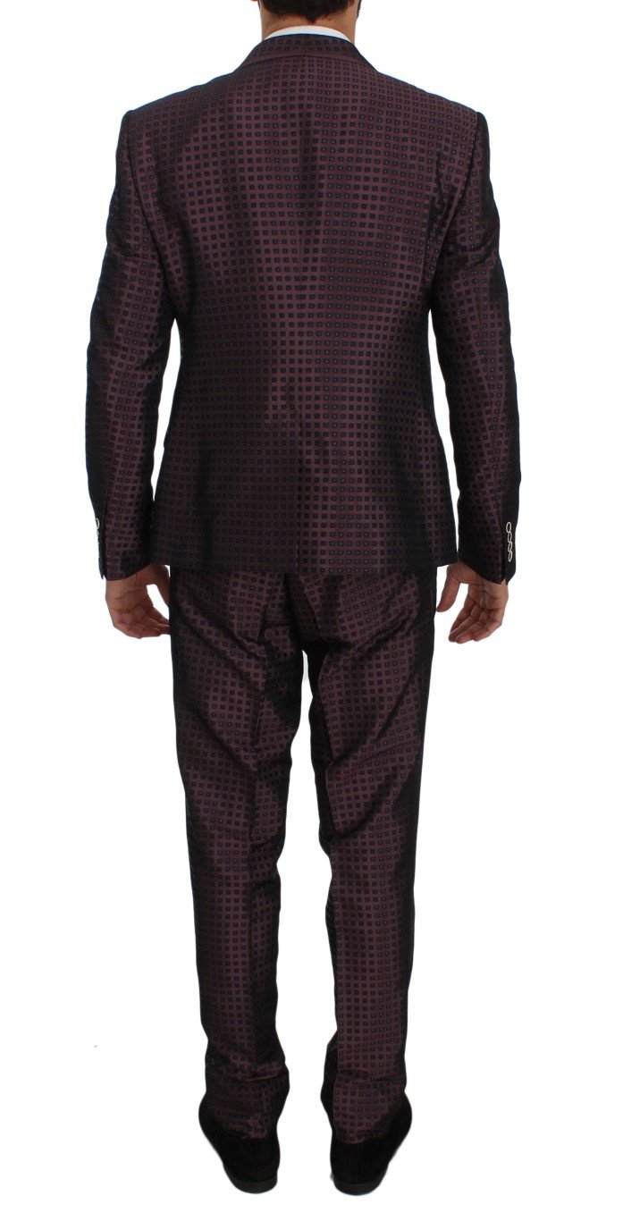 Purple Pattern Silk Slim Fit Blazer