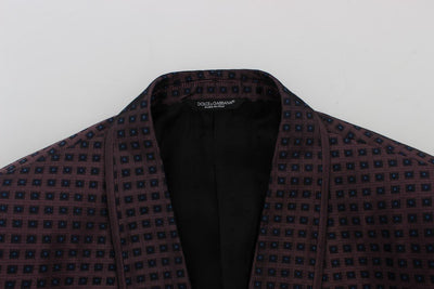 Purple Pattern Silk Slim Fit Blazer