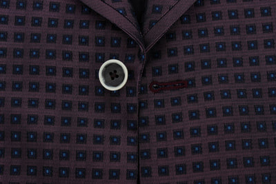 Purple Pattern Silk Slim Fit Blazer