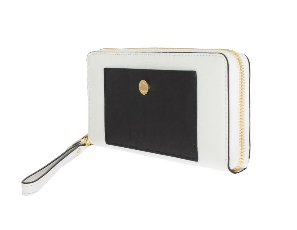 White Black GREENWICH Continental Wallet