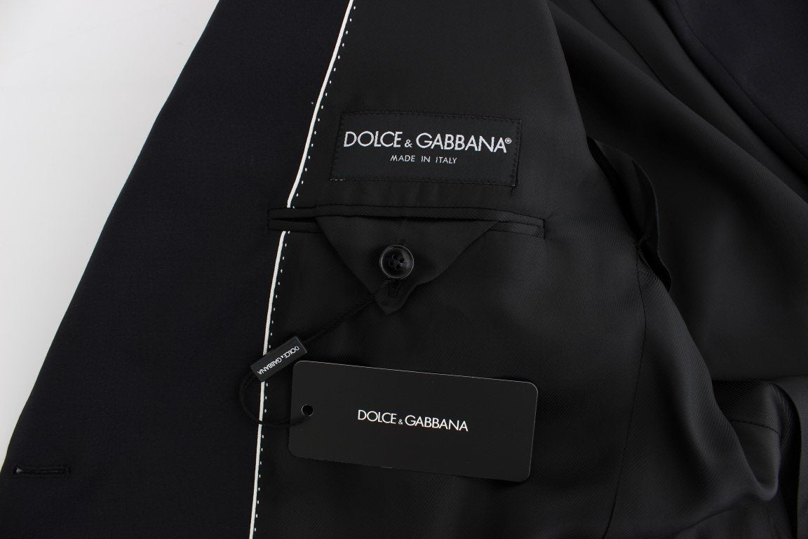 Black Wool Long Double Blazer Jacket Coat