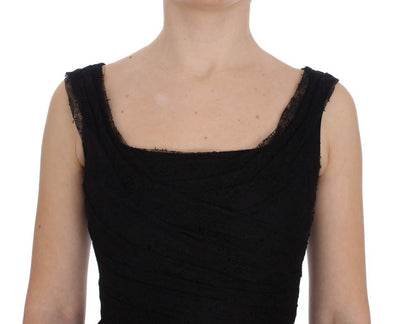 Black Floral Lace Sheath Maxi Dress