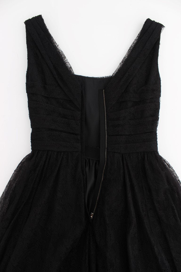 Black Floral Lace Sheath Maxi Dress