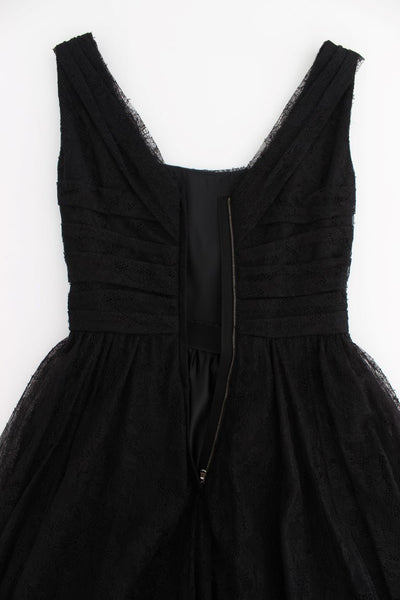 Black Floral Lace Sheath Maxi Dress