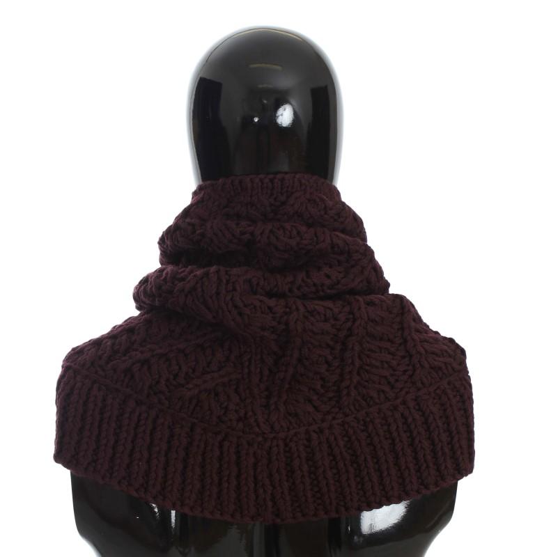 Bordeaux Wool Knitted Scarf