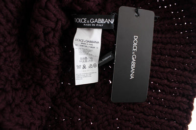Bordeaux Wool Knitted Scarf