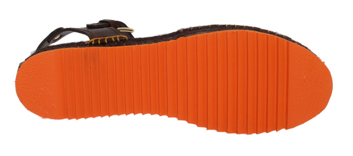 Orange Brocade Espadrilles Sandals