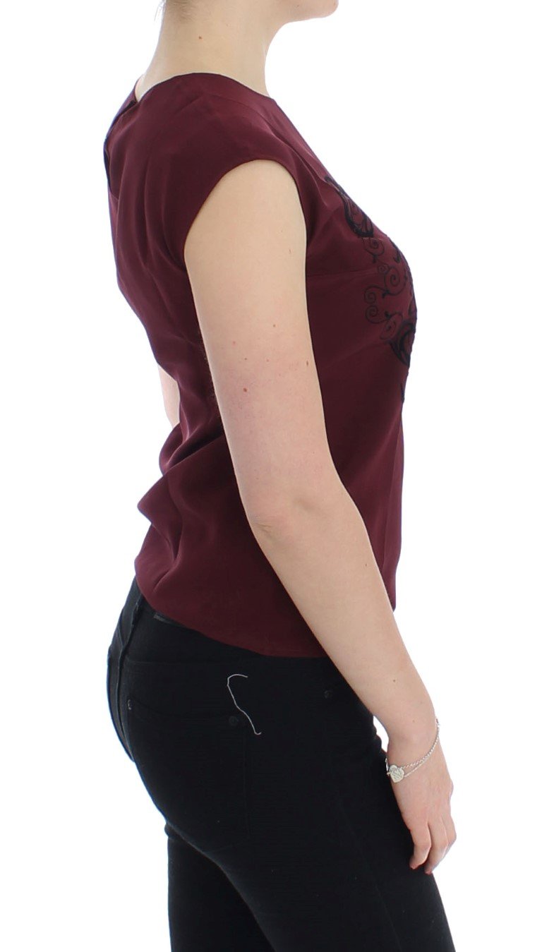Bordeaux 'Once Upon A Time In Sicily' silk blouse