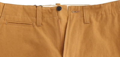 Yellow Cotton Straight Fit Chinos