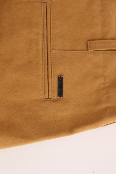 Yellow Cotton Straight Fit Chinos