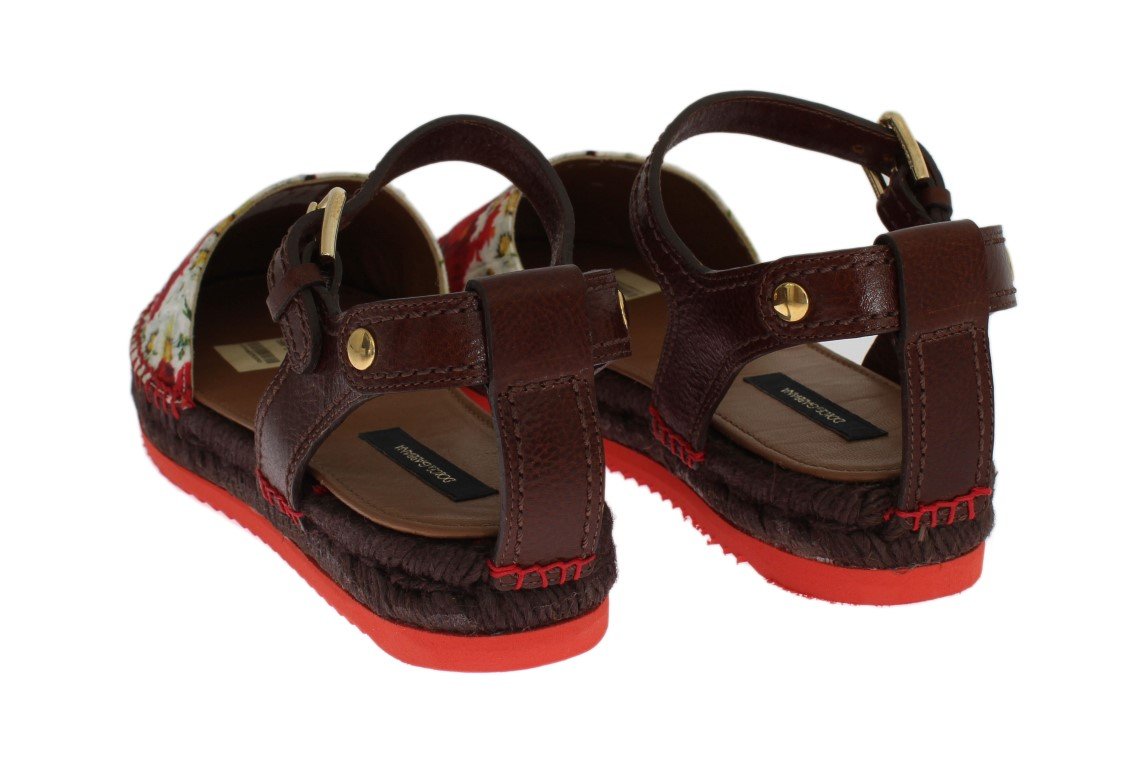 Floral Brocade Espadrilles Sandals