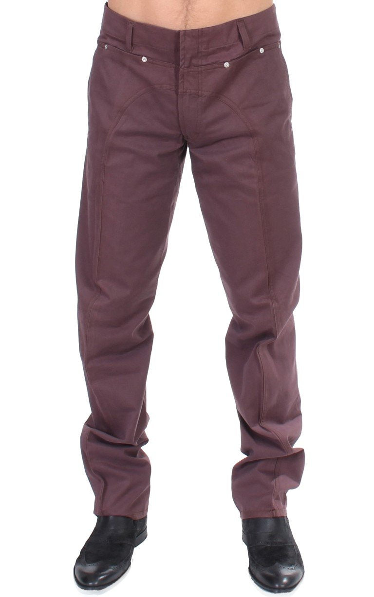 Bordeaux Cotton Straight Fit Jeans