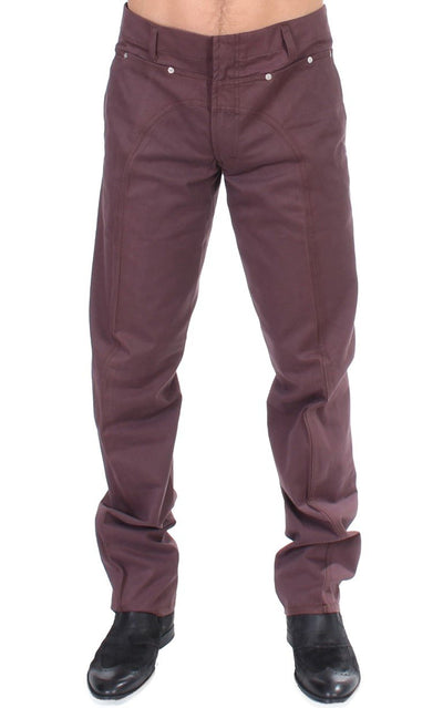 Bordeaux Cotton Straight Fit Jeans