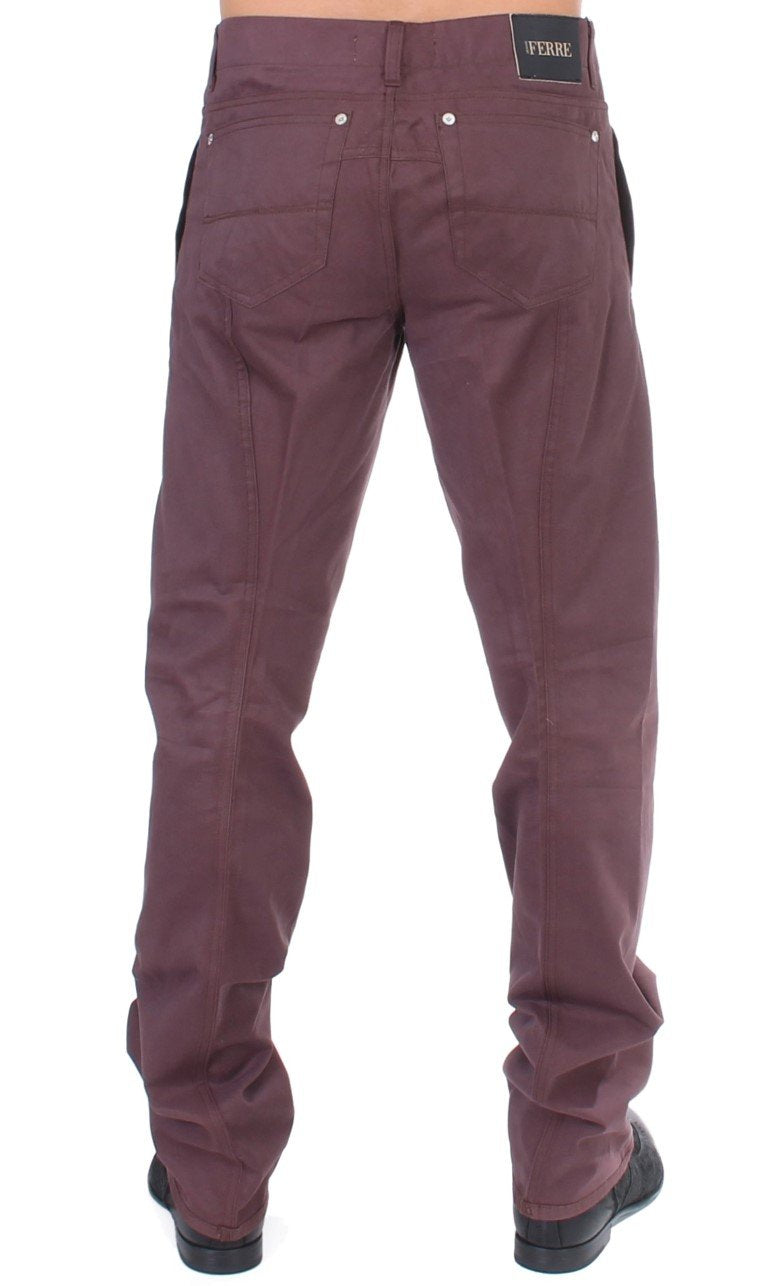Bordeaux Cotton Straight Fit Jeans