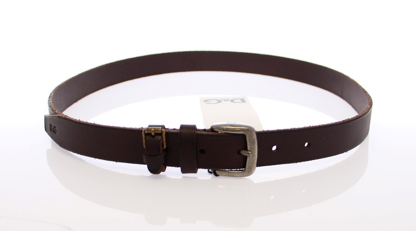 Brown Leather Logo Belt
