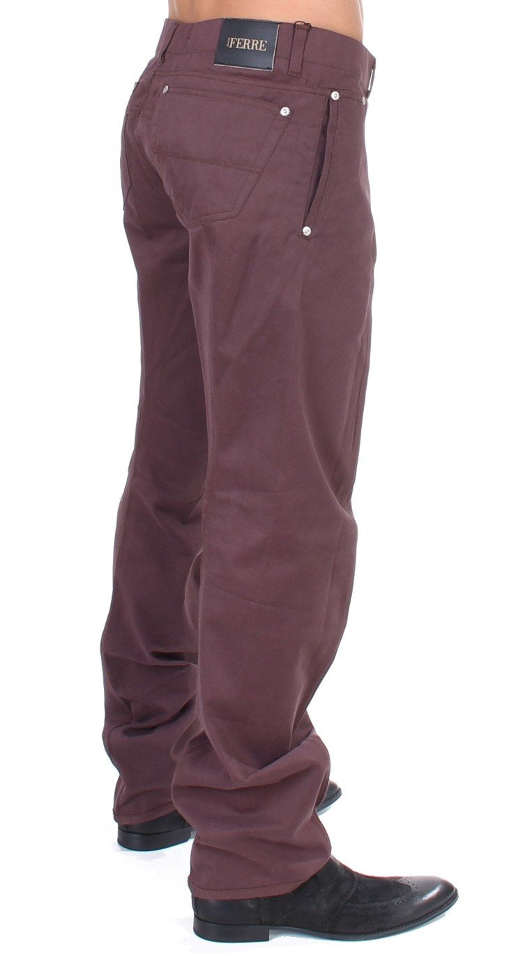Bordeaux Cotton Straight Fit Jeans