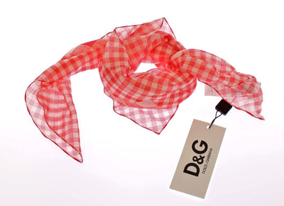 Red Checkered Cotton Scarf